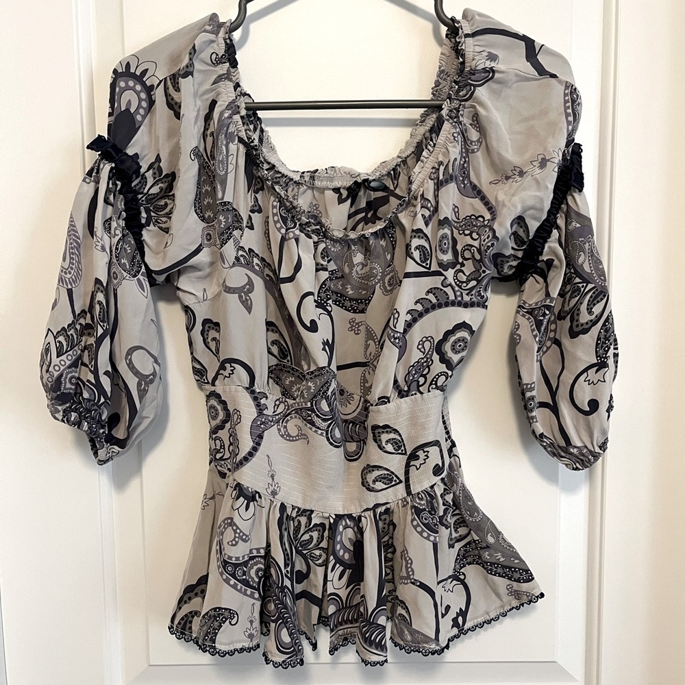 Guess by Marciano Paisley Print Silk Blouse